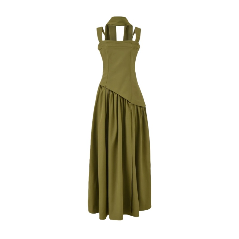 Scarf-Strap Tie-Detail Dress