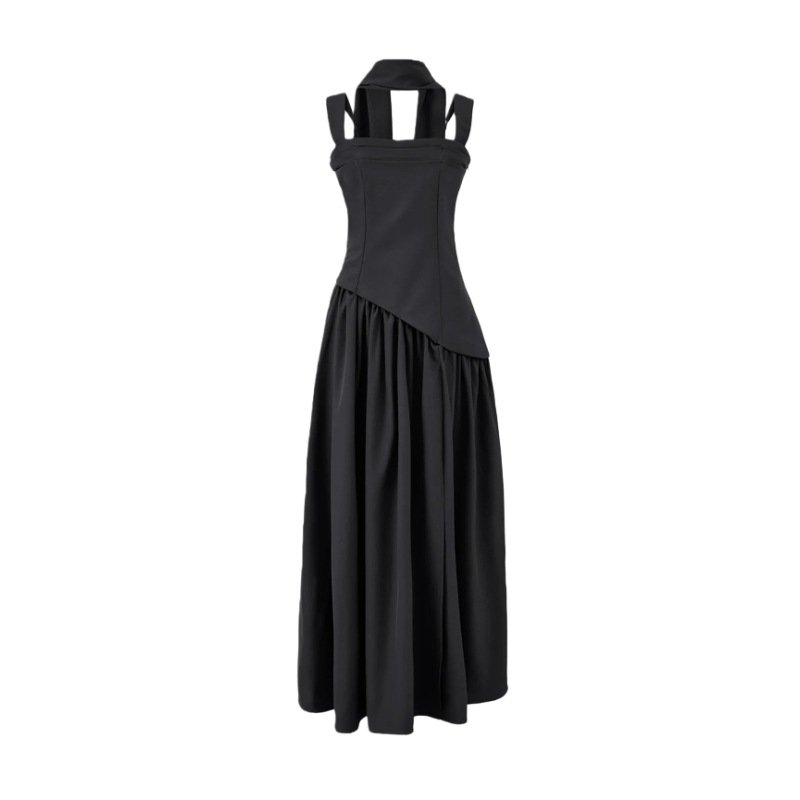 Scarf-Strap Tie-Detail Dress