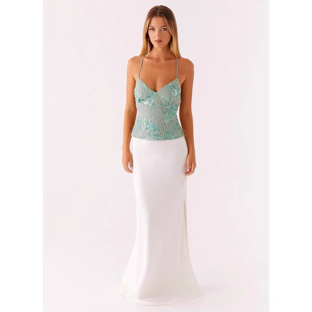 Sequin Embroidered Fitted Camisole