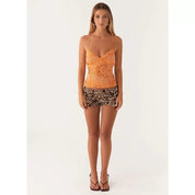 Sequin Embroidered Fitted Camisole