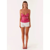 Sequin Embroidered Fitted Camisole