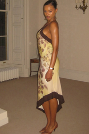 Tie Dye Slip Dress with Asymmetrical Handkerchief Hem