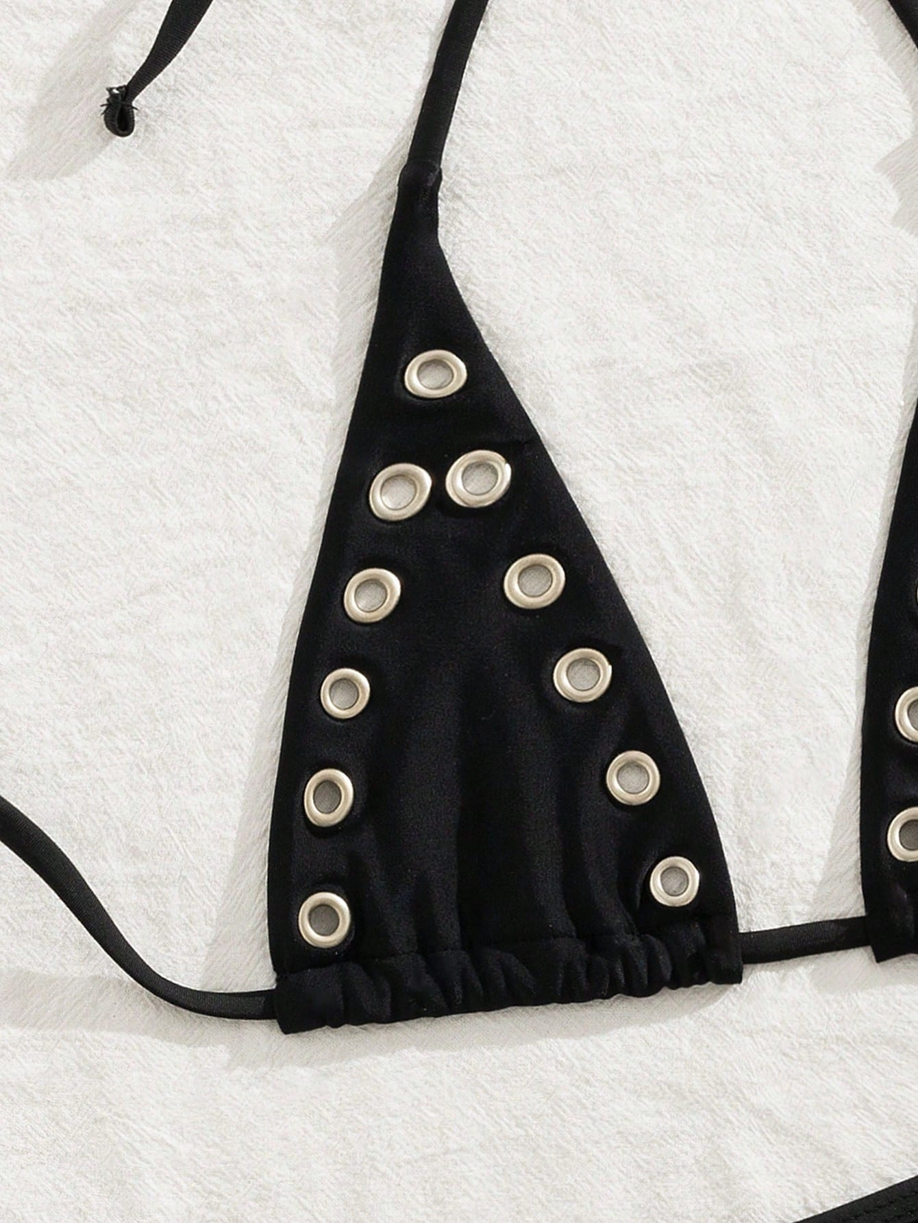 Two-Piece Black Halter Swimsuit