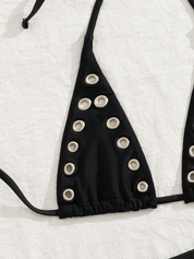 Two-Piece Black Halter Swimsuit