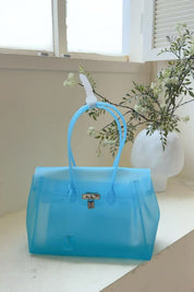 Lavender Jelly Tote Bag Waterproof Clear Shoulder Purse