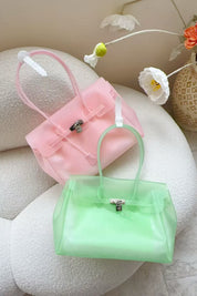 Lavender Jelly Tote Bag Waterproof Clear Shoulder Purse