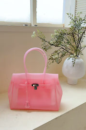 Lavender Jelly Tote Bag Waterproof Clear Shoulder Purse