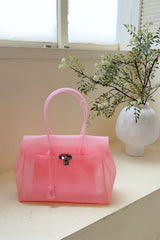 Lavender Jelly Tote Bag Waterproof Clear Shoulder Purse