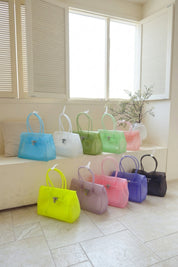 Lavender Jelly Tote Bag Waterproof Clear Shoulder Purse