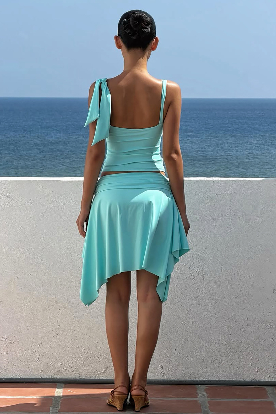 Light Aqua Two Piece Swim Dress Set