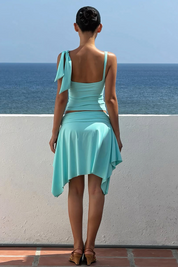 Light Aqua Two Piece Swim Dress Set