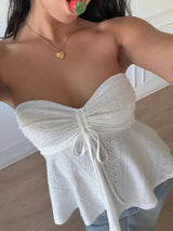 Strapless butterfly tie top