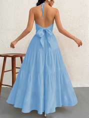 V-neck vacation-style beach sundress