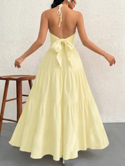 V-neck vacation-style beach sundress