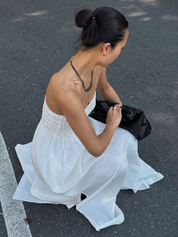 Vacation-style strapless maxi dress