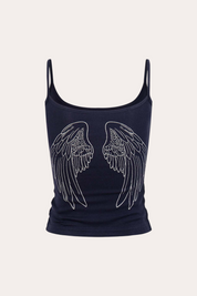 Angel Wing Graphic Scoop Neck Cami Top