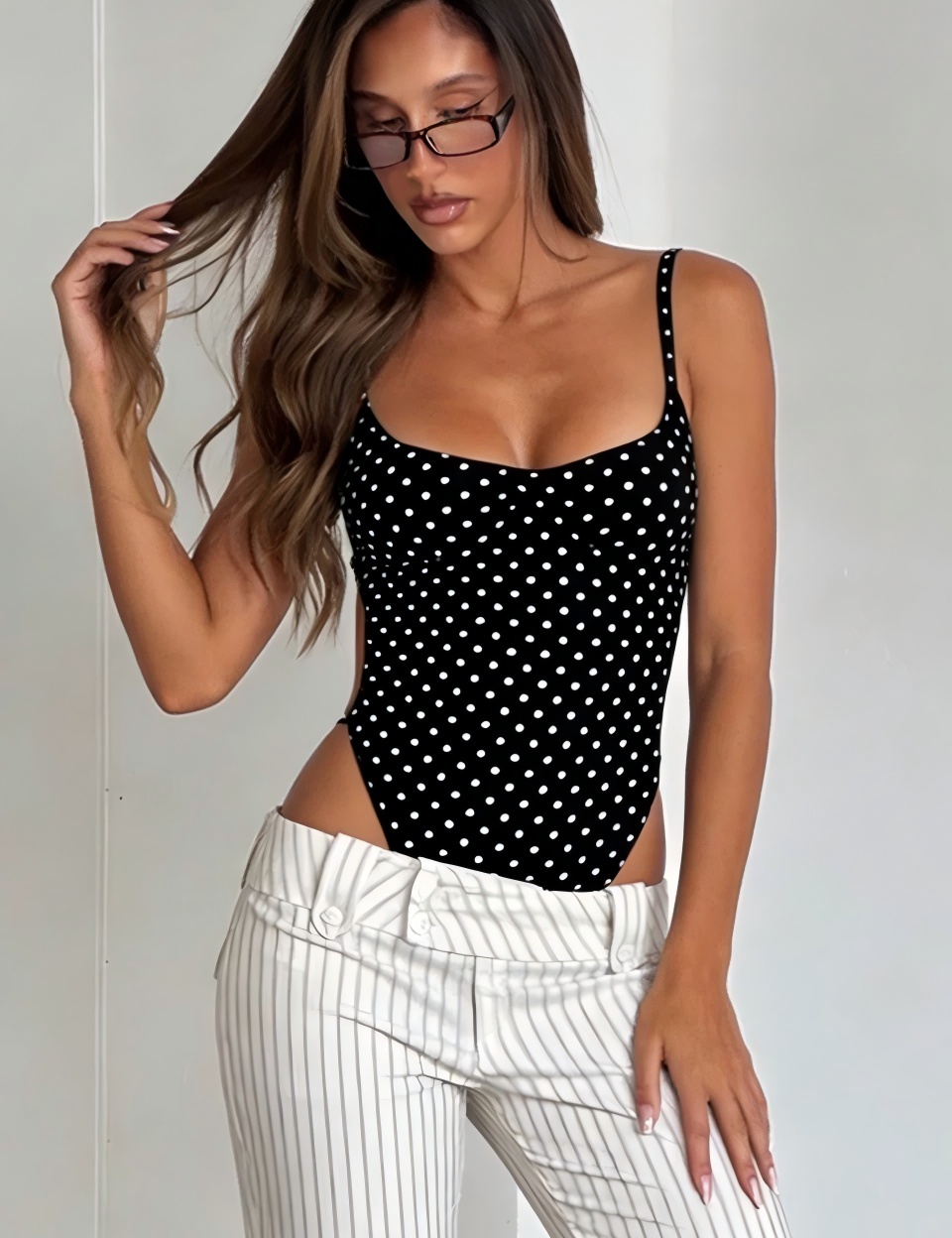 black-polka-dot-bodysuit-y2k-high-cut-cami-lifestyle-front_Zorashe_TTC054_2.png