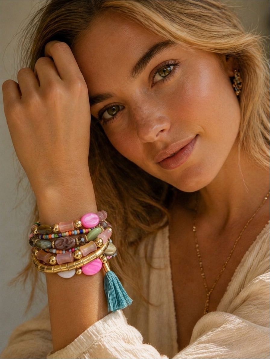Boho Multi-Layer Tassel Beaded Bracelet