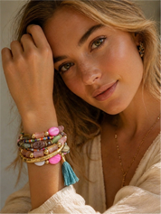 Boho Multi-Layer Tassel Beaded Bracelet