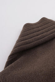 Brown Buckle Front Cropped Knit Cardigan