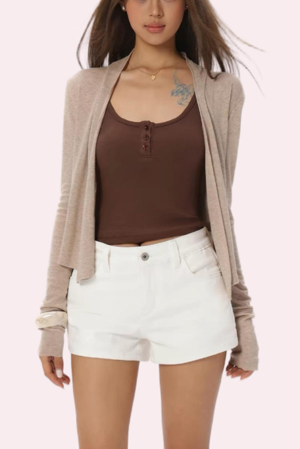 Casual Long Sleeve Knit Cardigan Top