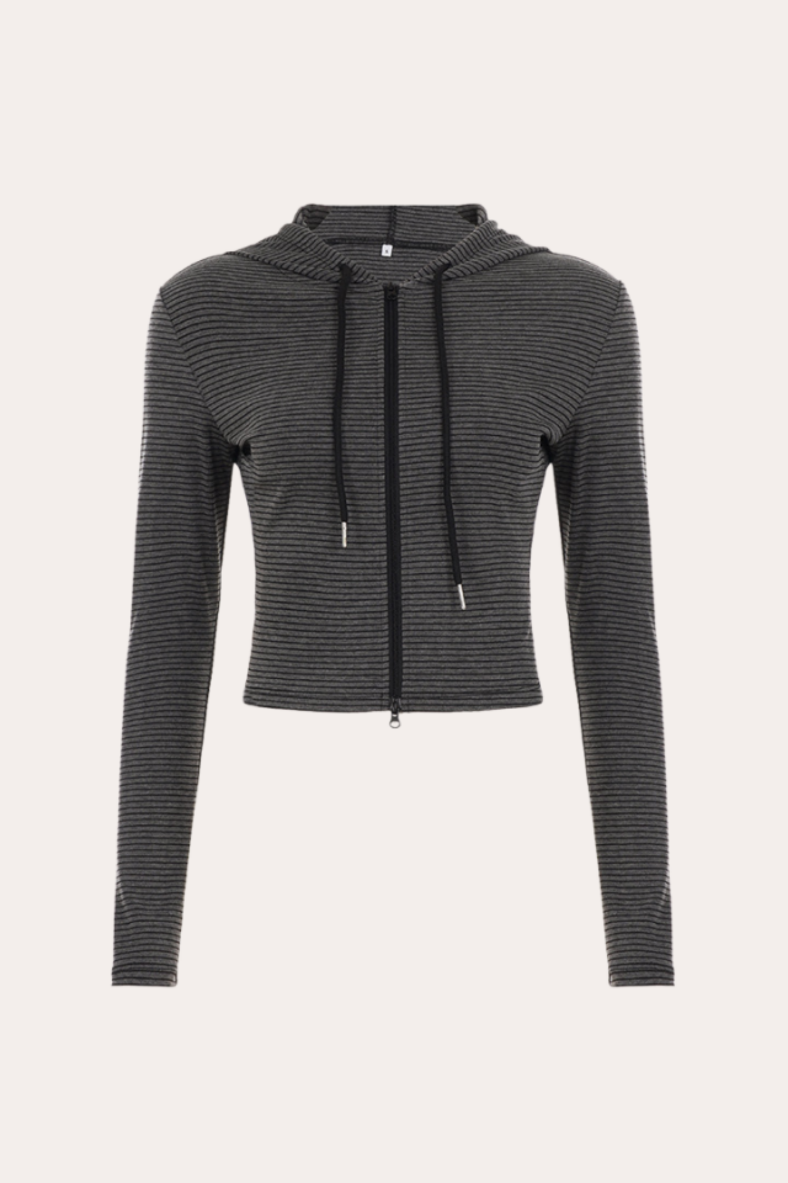 Charcoal Micro Stripe Zip Up Hoodie and Shorts Set