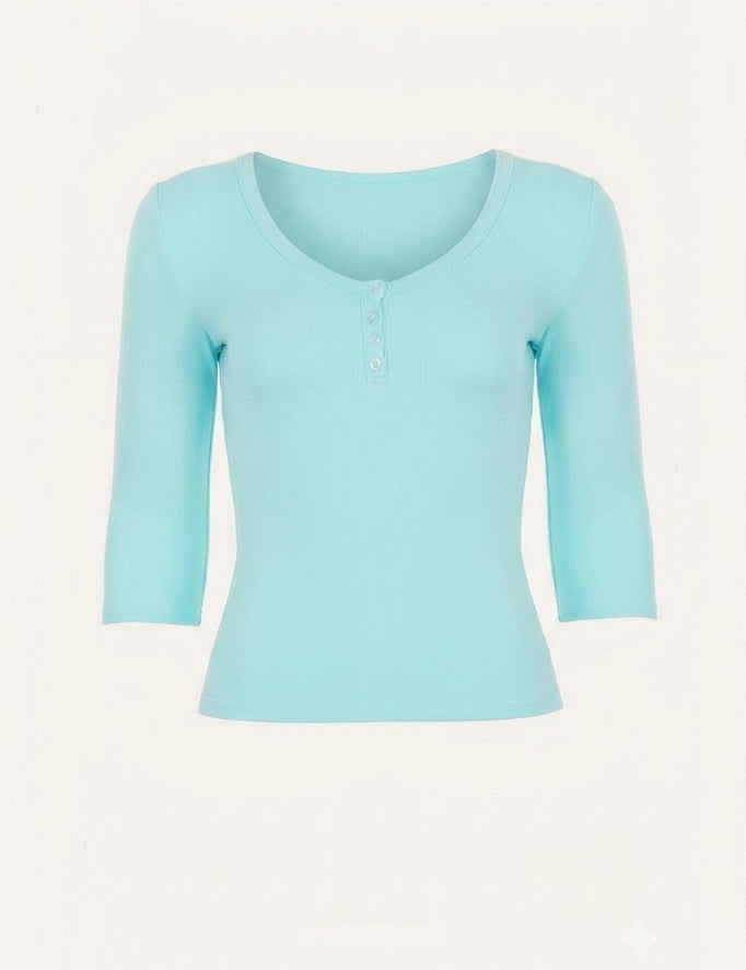 4 Sleeve Henley Top