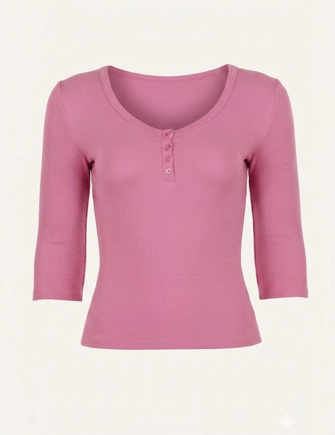 4 Sleeve Henley Top