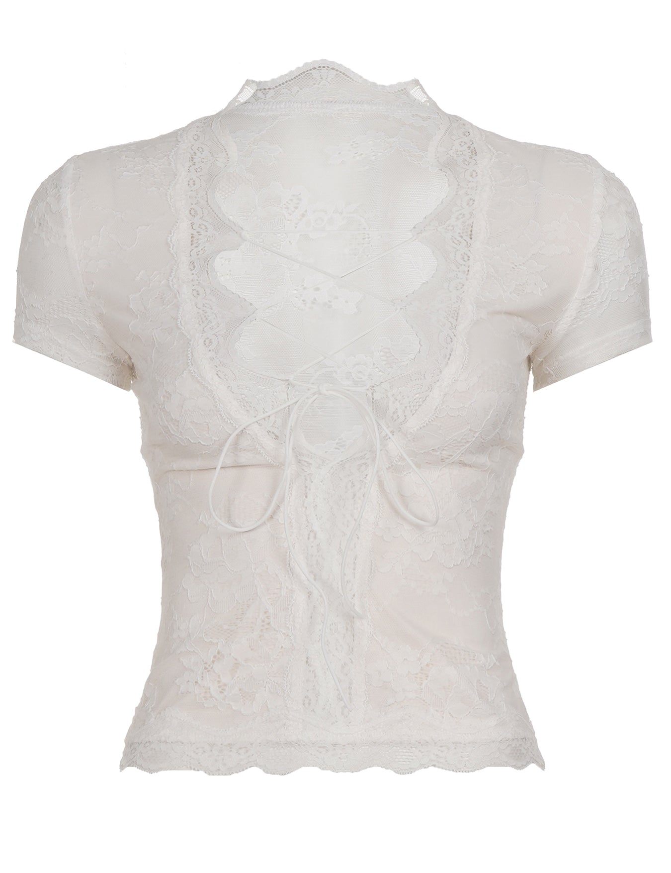 Coquette Aesthetic V Neck Clubbing Lace Cutout Top
