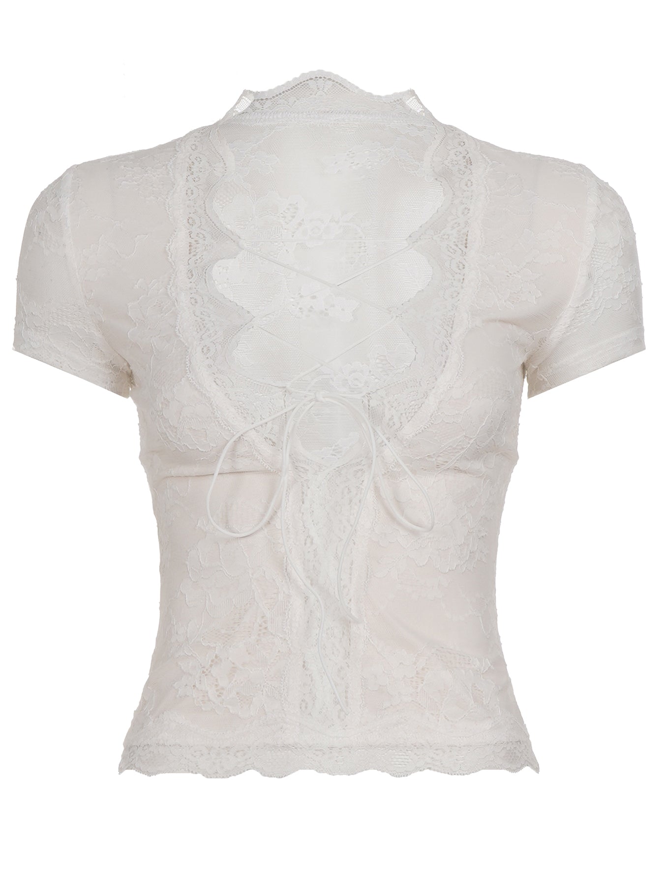 Coquette Aesthetic V Neck Clubbing Lace Cutout Top