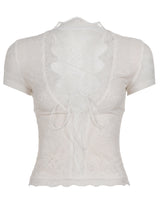 Coquette Aesthetic V Neck Clubbing Lace Cutout Top