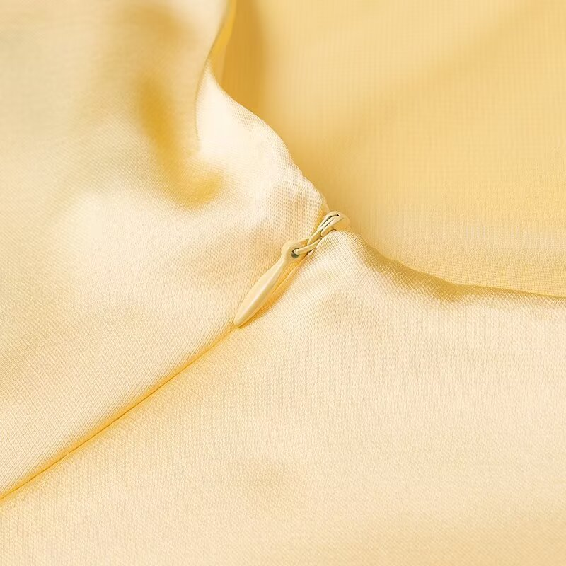 Gold Satin Multi-Strap Backless Maxi Dress