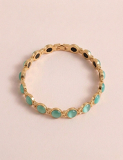 Vintage Gold-Tone Bracelet with Mint Green Cabochons