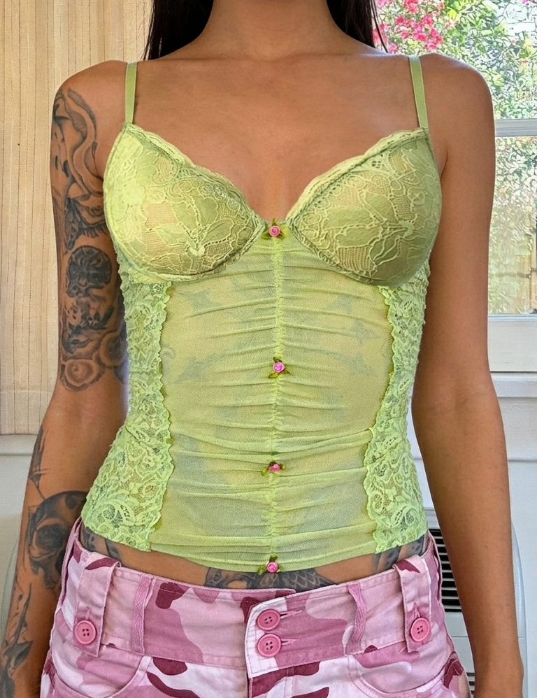 green-ruched-mesh-lace-panel-bustier-cami-top-ttc021-3.png