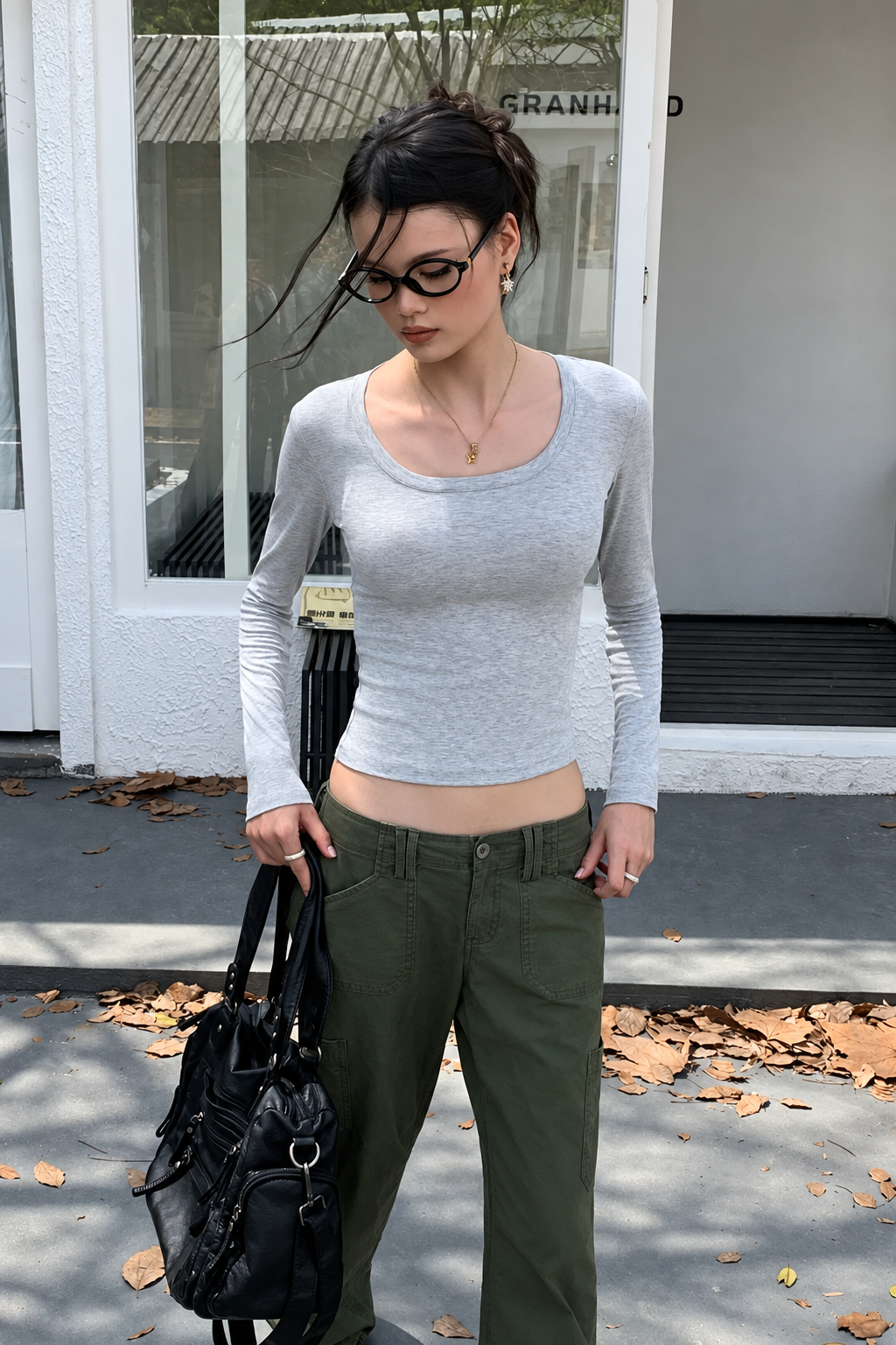 Scoop Neck Long Sleeve Top