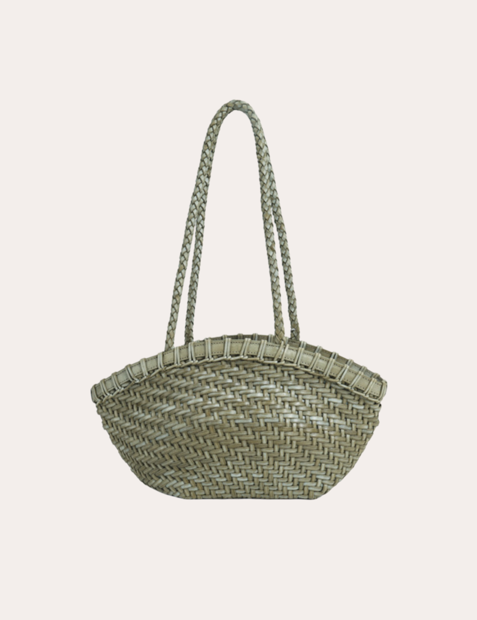 Handwoven Leather Basket Tote Bag