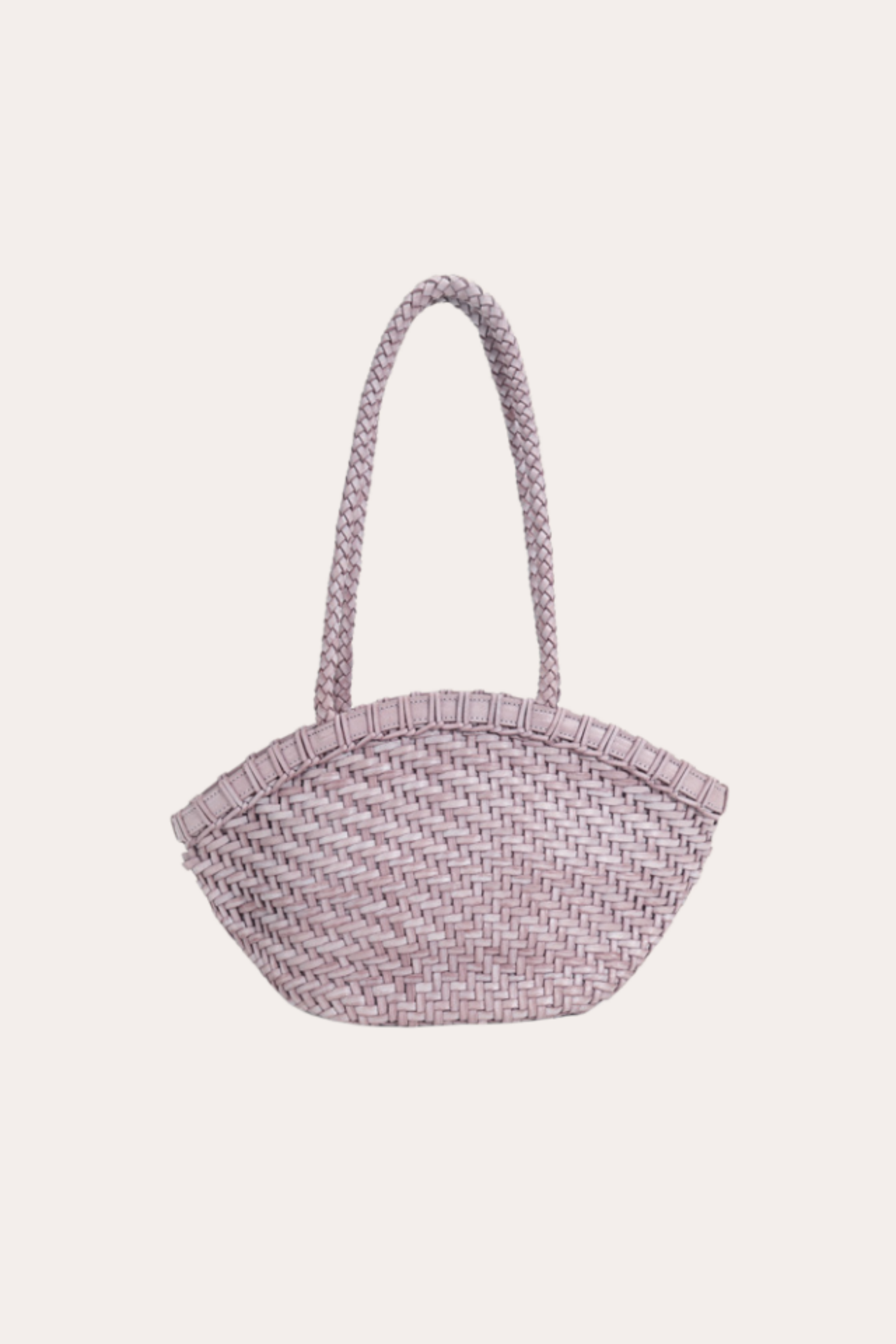 Handwoven Woven Leather Basket Tote Bag | Vintage French Chic