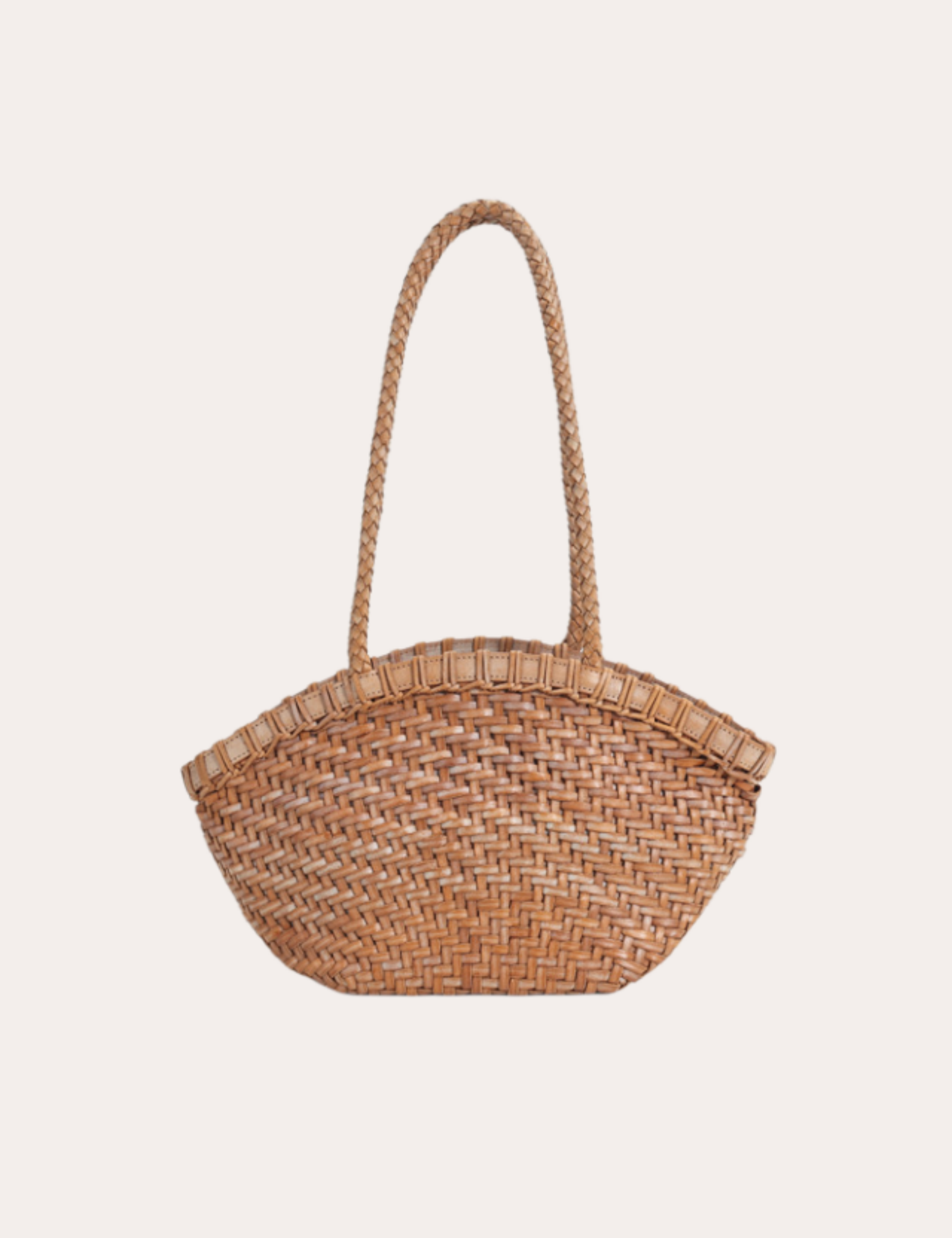 Handwoven Leather Basket Tote Bag