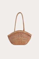 Handwoven Leather Basket Tote Bag