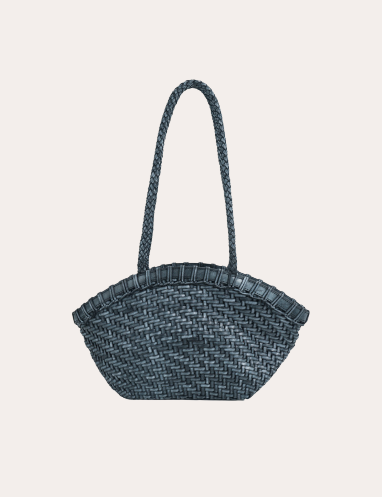 Handwoven Leather Basket Tote Bag