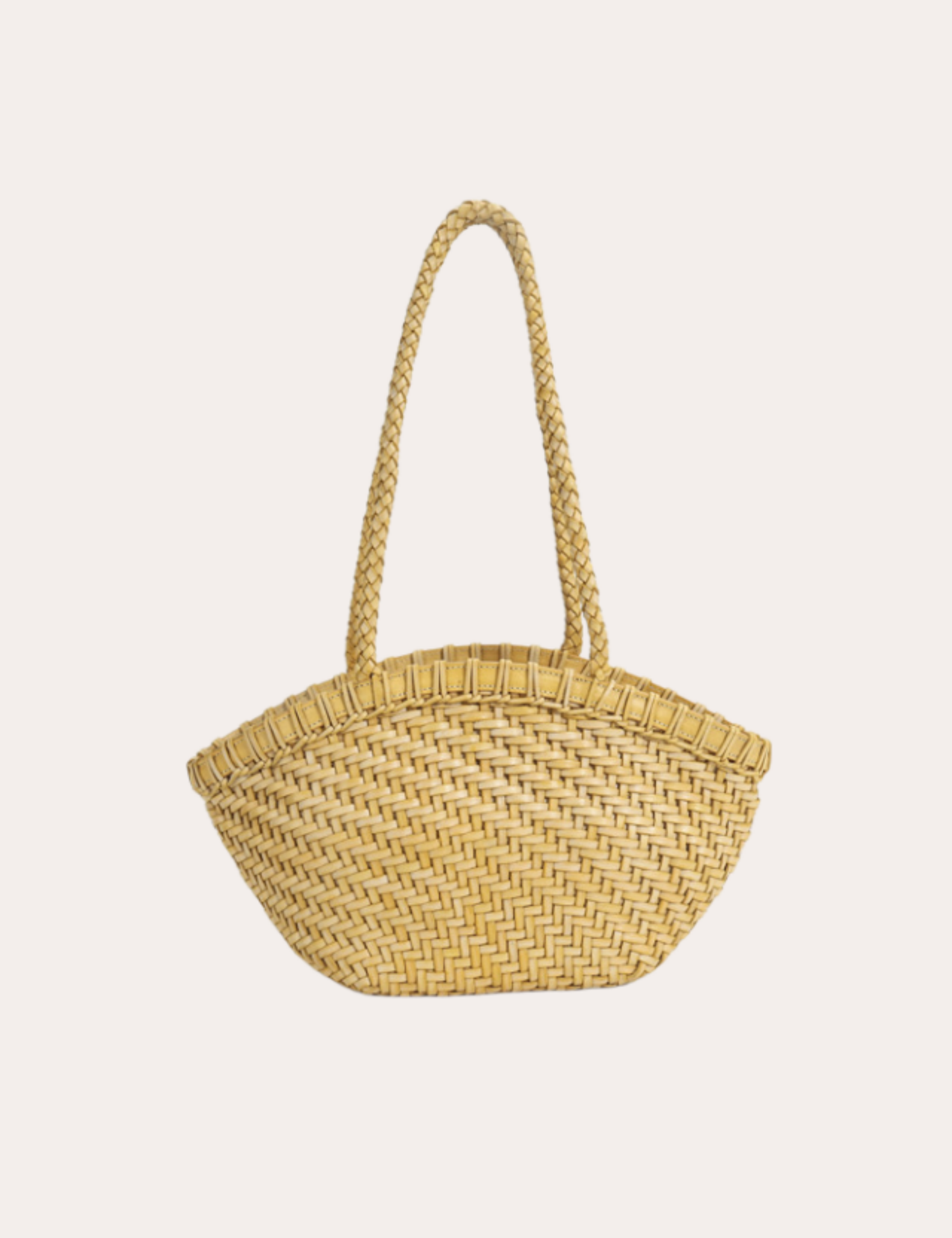 Handwoven Leather Basket Tote Bag