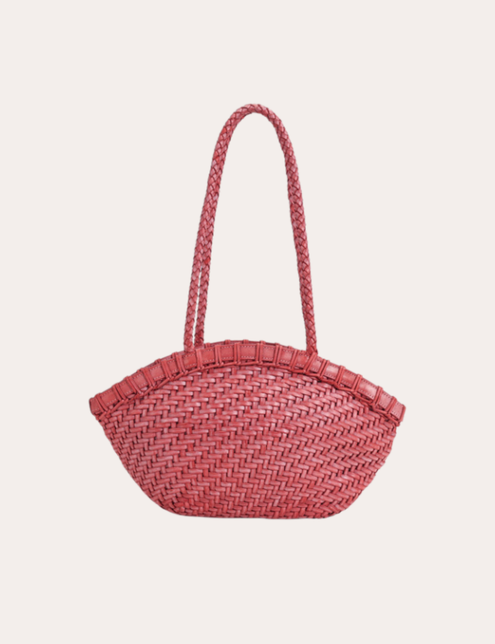 Handwoven Leather Basket Tote Bag