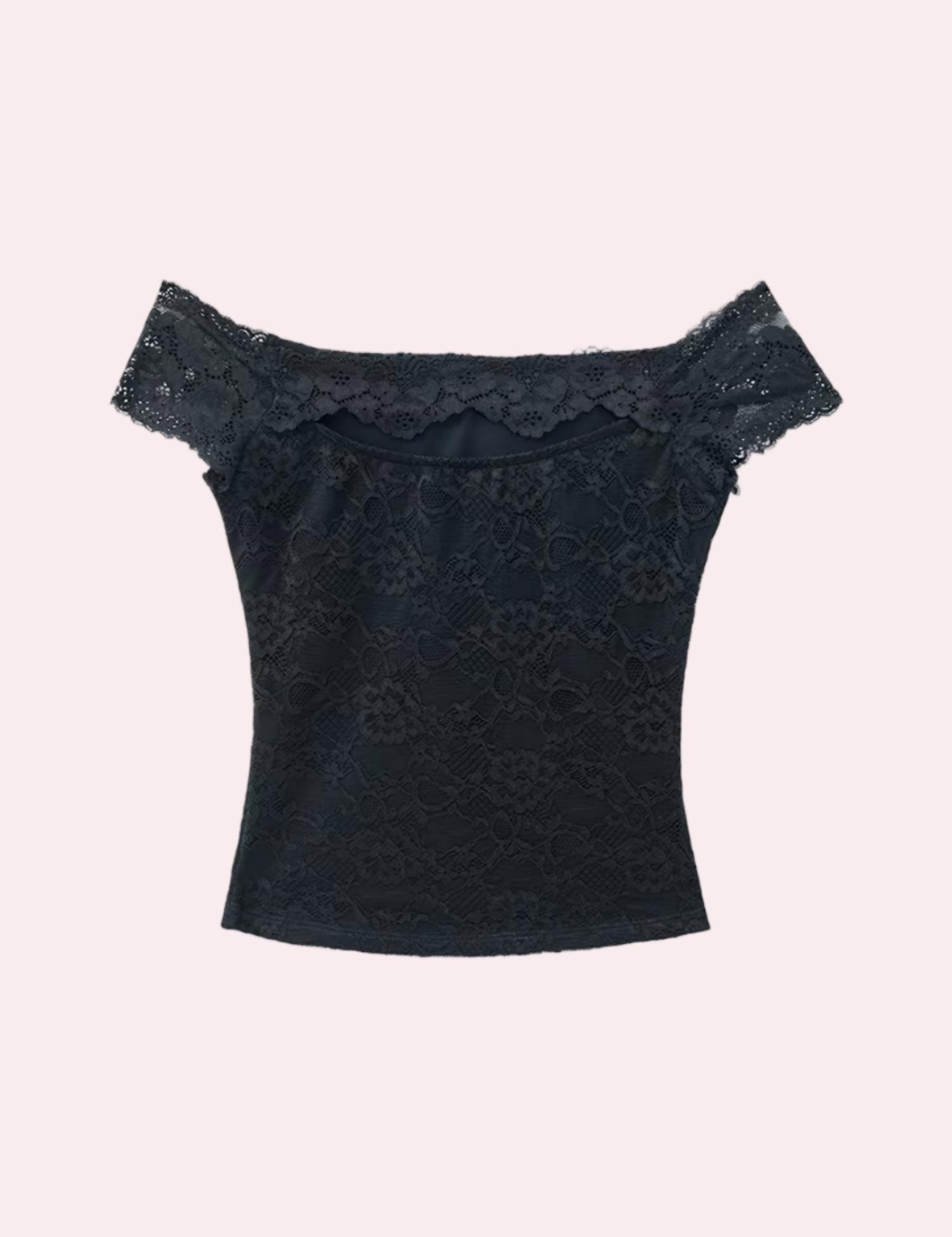 Lace Cutout Off Shoulder Top