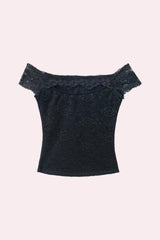 Lace Cutout Off Shoulder Top