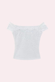 Lace Cutout Off Shoulder Top