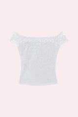 Lace Cutout Off Shoulder Top
