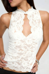 Lace Trim Scoop Neck Tank Top