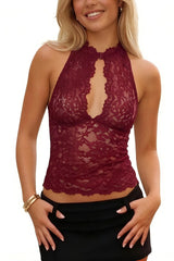 Lace Trim Scoop Neck Tank Top