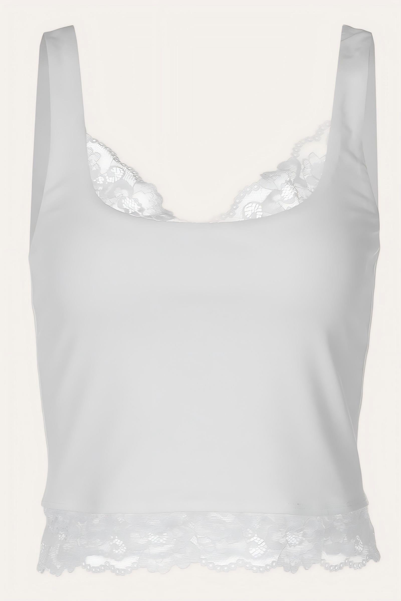 Lace Trim Scoop Neck Tank Top