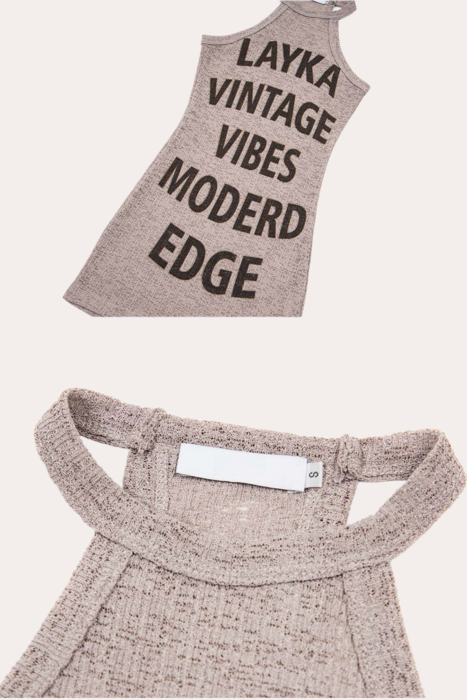 Letter Print Spliced Halter Crop Tank Top